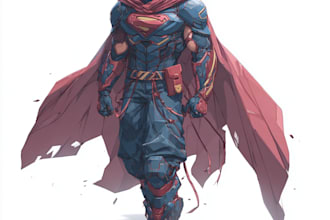 make concept art superhero character comic style