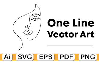 one line art vector for cnc, pen plotter, engraving, circuit