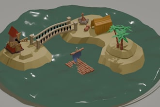 create low poly 3d game assets for unity using blender