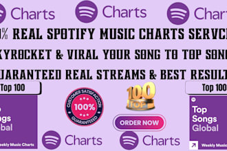 chart your spotify song to top 100 spotify chart and real engagement