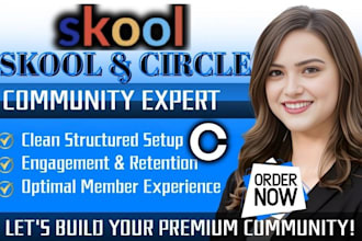 setup and optimize skool community for courses coaching circle so management