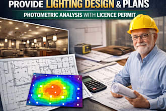 provide lighting design and plans, photometric analysis with licence permit