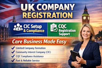 do uk company registration cic and cqc registration compliance setup