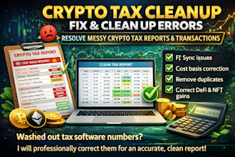 fix and clean up your messy crypto tax reports and transactions