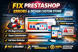 design prestashop, fix prestashop errors, bugs, modules issues, prestashop store