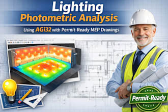 do lighting photometric analysis using agi32 with permit ready mep drawing