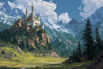 do stunning fantasy landscape, background illustration