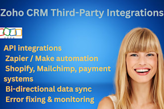 integrate zoho CRM with whatsapp, shopify, gmail, zapier, and any third party