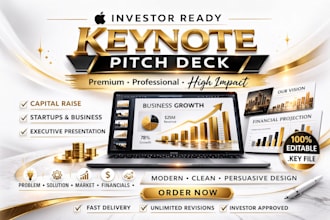 design investor ready keynote pitch deck for startups