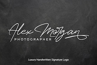 design a luxury handwritten signature logo for your personal brand