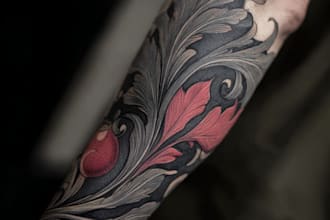 design custom realistic sleeve tattoo design, sleeve tattoo