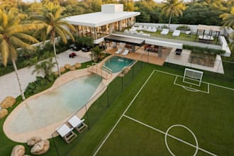 do 3d landscape exterior backyard patio pool garden 2d site plan outdoor kitchen
