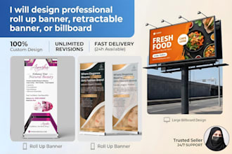 create roll up banners and retractable standees in 24 hours