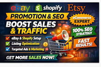 shopify marketing ebay seo, listing optimization, promotion to boost ebay sales