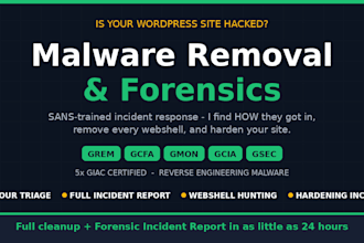 remove malware from your wordpress site and provide a forensic incident report