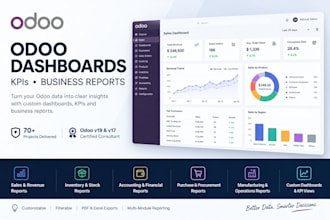 create odoo dashboards, kpis and custom business reports