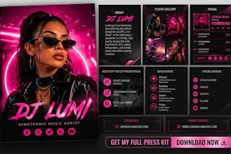design epk, artist press kit, dj press kit, media kit, music epk, author epk