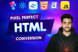 convert figma or PSD to responsive HTML CSS landing page