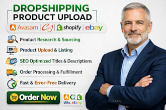 upload and list avasam and cj dropshipping products on shopify ebay and onbuy