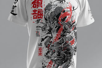 design japanese t shirt illustration