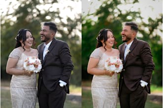 do natural wedding photo editing and retouch