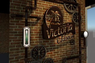 design industrial brand space, retail display and 3d rendering