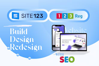 design, redesign site123 and 123 reg builder website with SEO
