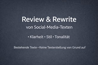 proofread and edit german social media posts