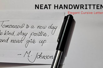 write neat handwritten notes in elegant cursive writing