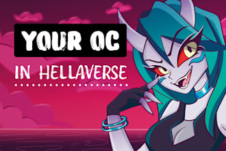 draw your oc in hazbin hotel or helluva boss style