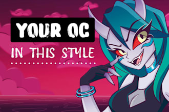 draw your oc in hazbin hotel or helluva boss style