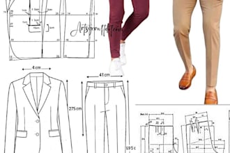 create custom sewing pattern PDF with size grading for any clothing or fashion