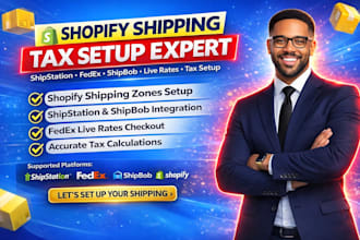 do shipstation,fedex,shipbob shopify shipping zones locations live rates tax