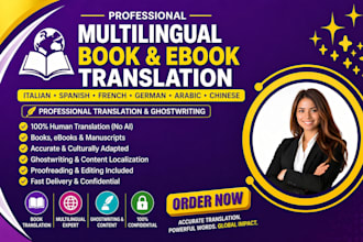 translate italian spanish french german arabic chinese book ebook ghostwriter