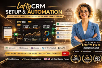 setup lofty CRM website, follow up boss, ghl website, boldtrail kvcore