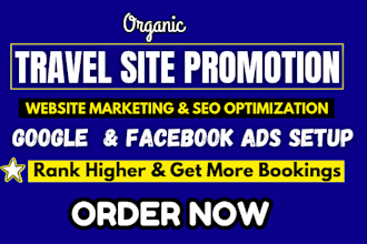 organic travel site promotion, website promotion to boost bookings