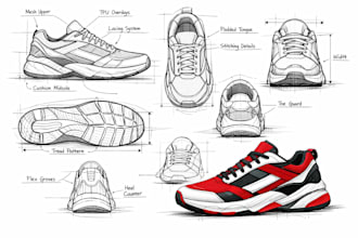 do shoe tech pack and footwea specification packs sneakers construction details