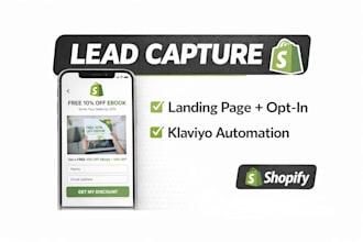 create lead capture landing page with klaviyo email automation for shopify