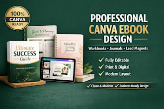 design a professional canva ebook, workbook, or journal template