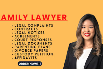 prepare legal document, lawsuits complaint, motions, legal contracts