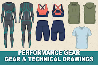do custom factory ready tech pack activewear fitness wear and sportswear design