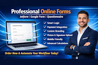 design high converting jotform, google form and online questionnaire