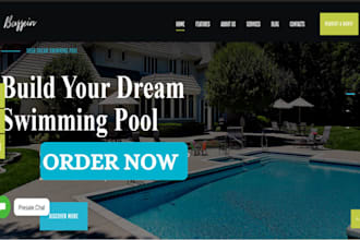 design swimming pool website pool contractor website wix pool builder website