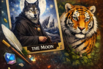 draw custom tarot card, playing card, card game, oracle, zodiac in any style