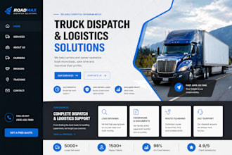 design truck dispatch website, logistics landing page, courier service website
