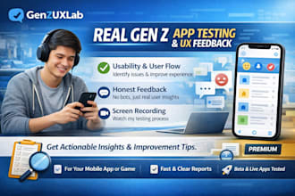 test your mobile app as a gen z user and provide detailed UX feedback