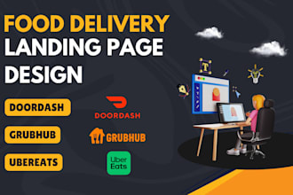 design banner page for all food delivery platforms ubereats, doordash etc