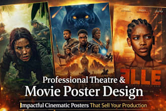design a cinematic professional theatre poster movie poster stage play playbill