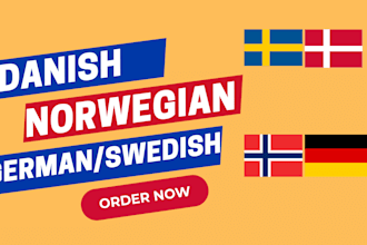 do swedish norwegian german danish transcription for audio and video files