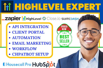 gohighlevel deal pipeline crm housecall pro hubspot suitedash zapier integration